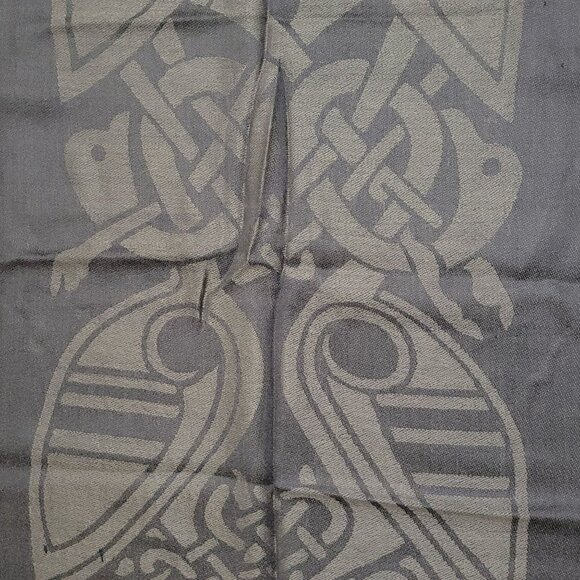 Patrick Francis Celtic Knot Scarf 100% Pashmina 70" Charcoal Gray Book of Kells - Picture 8 of 16